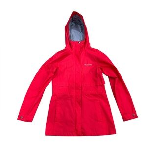 Columbia rain jacket shine struck ll Omni-tech Sz xs in bright red hibiscus